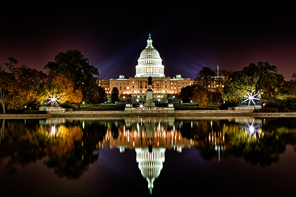 US Capitol Building at Night.